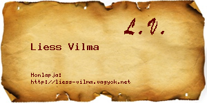 Liess Vilma névjegykártya